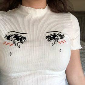 "Crying Eyes" Embroidered Crop Top photo review