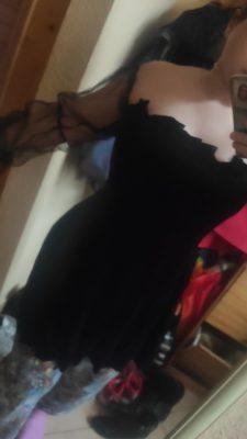 Black Mesh Puff Sleeve Mini Dress photo review