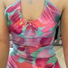 Colorful Tie-Dye Backless Summer Dress photo review