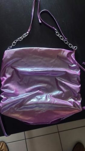 Purple Iridescent Chain Strap Crop Top photo review