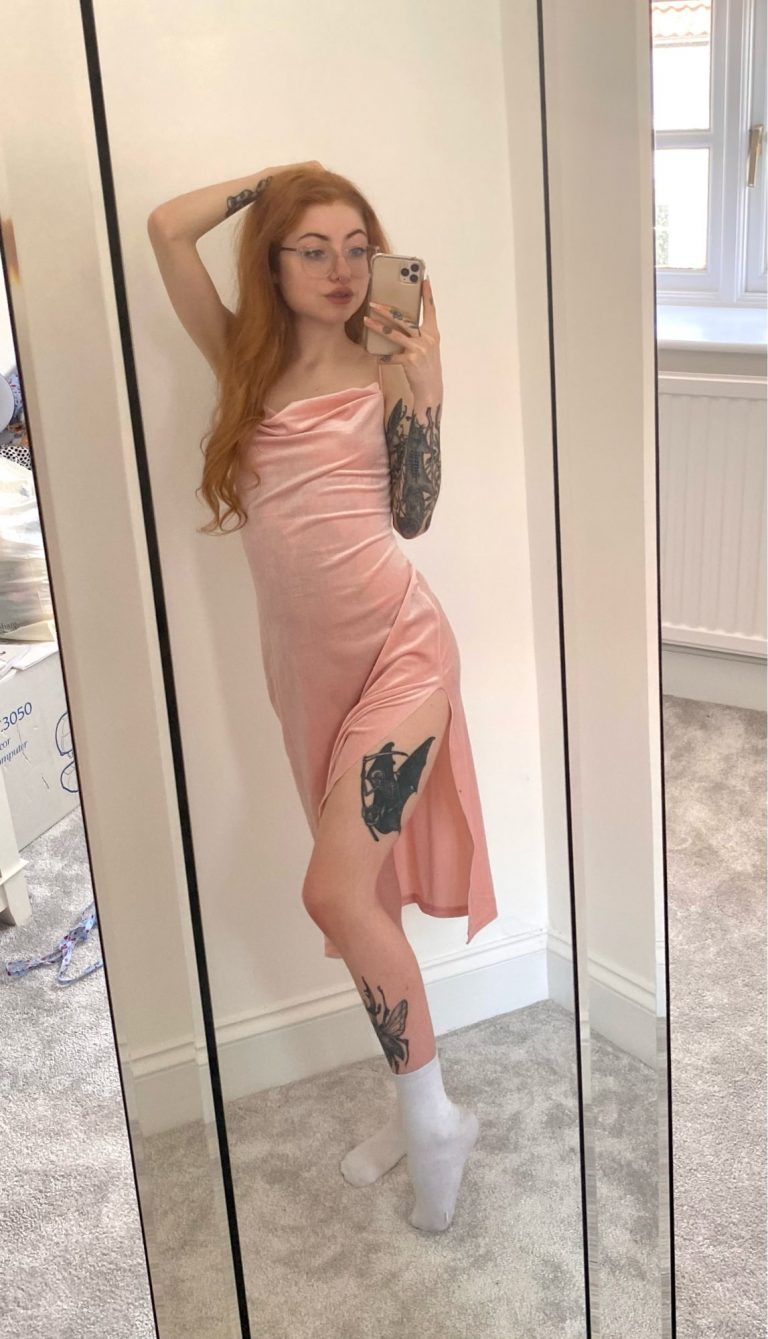 Velvet Pink Midi Loose Party Dress photo review
